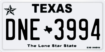 TX license plate DNE3994