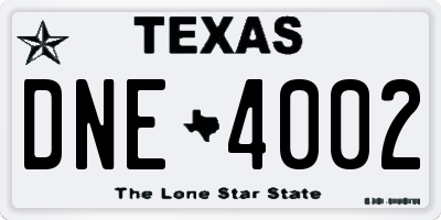 TX license plate DNE4002