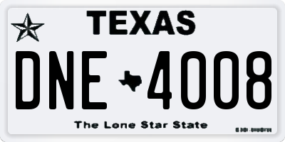 TX license plate DNE4008