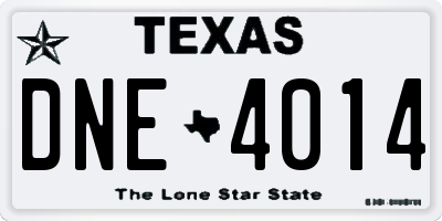 TX license plate DNE4014