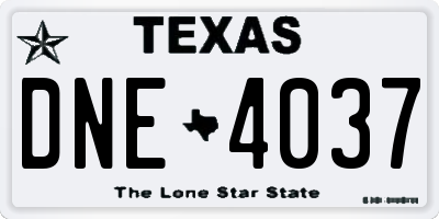 TX license plate DNE4037