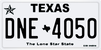 TX license plate DNE4050