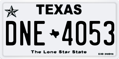 TX license plate DNE4053