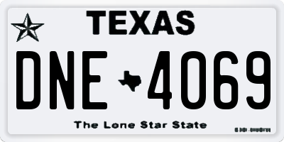 TX license plate DNE4069