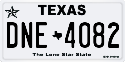 TX license plate DNE4082