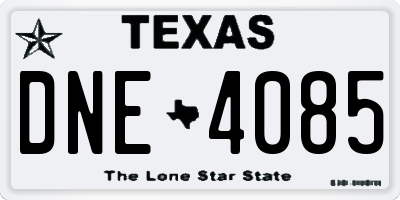 TX license plate DNE4085