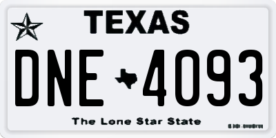 TX license plate DNE4093