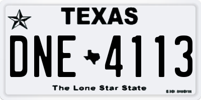 TX license plate DNE4113