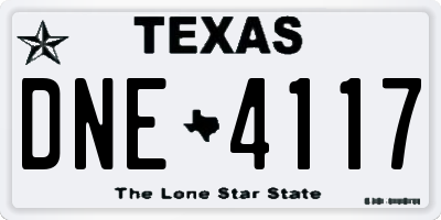 TX license plate DNE4117