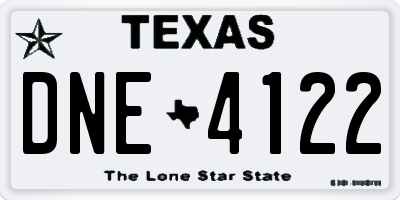 TX license plate DNE4122