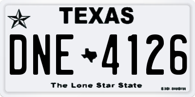 TX license plate DNE4126