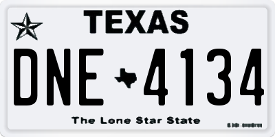 TX license plate DNE4134