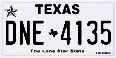 TX license plate DNE4135