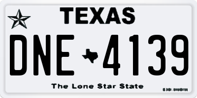 TX license plate DNE4139