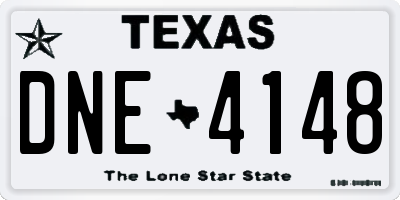 TX license plate DNE4148