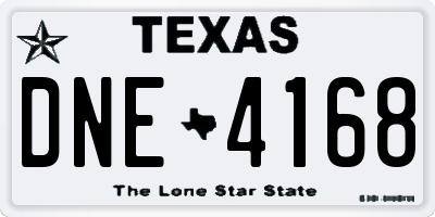 TX license plate DNE4168