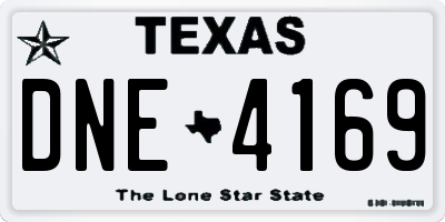 TX license plate DNE4169