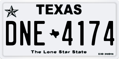 TX license plate DNE4174