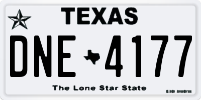TX license plate DNE4177