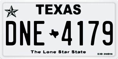 TX license plate DNE4179