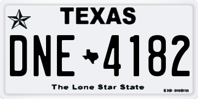TX license plate DNE4182