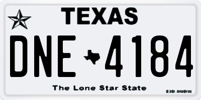 TX license plate DNE4184