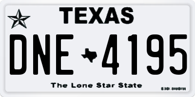 TX license plate DNE4195