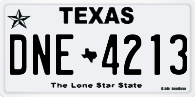 TX license plate DNE4213