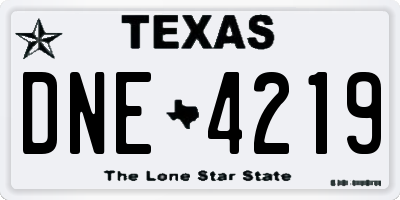 TX license plate DNE4219