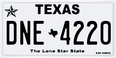 TX license plate DNE4220