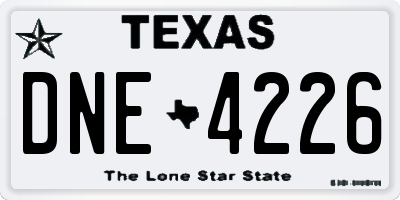 TX license plate DNE4226