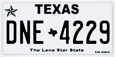 TX license plate DNE4229