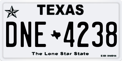 TX license plate DNE4238