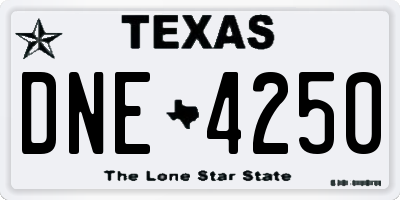 TX license plate DNE4250