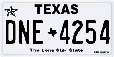 TX license plate DNE4254