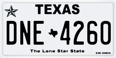 TX license plate DNE4260