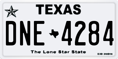 TX license plate DNE4284