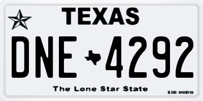 TX license plate DNE4292