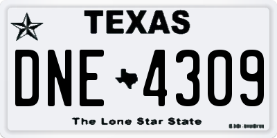 TX license plate DNE4309