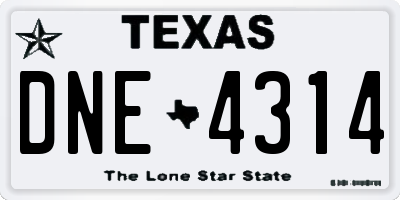 TX license plate DNE4314