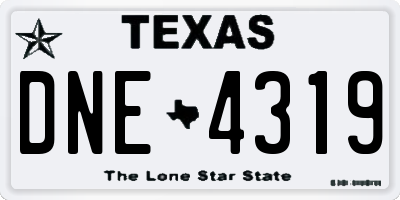 TX license plate DNE4319