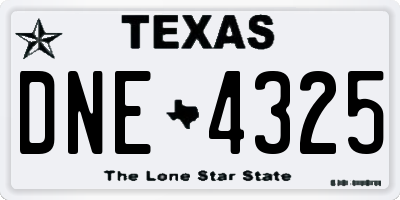 TX license plate DNE4325