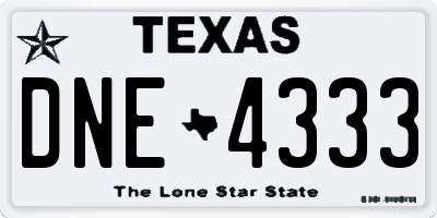 TX license plate DNE4333