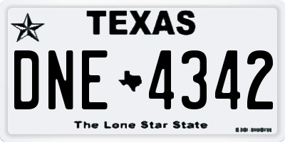 TX license plate DNE4342