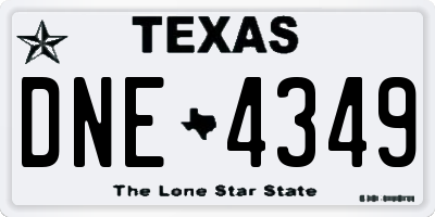 TX license plate DNE4349