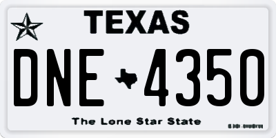 TX license plate DNE4350