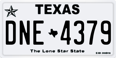 TX license plate DNE4379