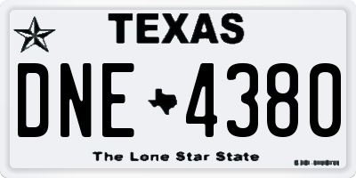 TX license plate DNE4380