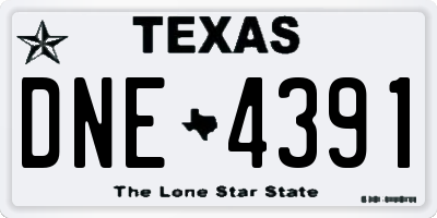 TX license plate DNE4391