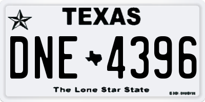 TX license plate DNE4396